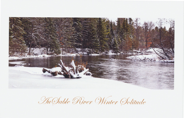5 Pack of Headwaters Fine Art Cards 5.5" x 8.5" with envelopes - AuSable River Winter Solitude
